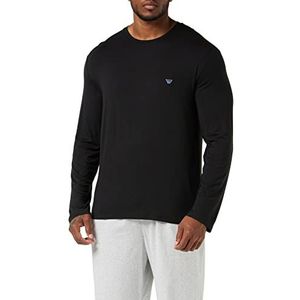 Emporio Armani Heren Stretch Deluxe Viscose Long Sleeve Regular Fit T-shirt, zwart, S