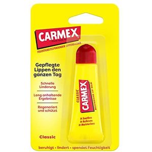 Carmex Classic Lippenbalsem tube (verpakking van 12 stuks) - de originele medische lippenbalsem - hydraterend, beschermend en rustgevend voor droge en gebarsten lippen