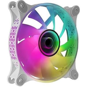VoltShine ARGB MF-3D ventilator wit - RGB-design, 120 mm, geoptimaliseerde prestaties, stil, ideaal voor het verbeteren van de koeling en esthetiek van de pc.