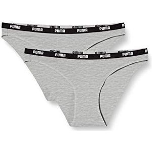PUMA Dames Bikini Style Underwear (2 stuks), grijs, M