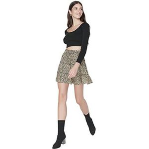 Trendyol Dames Mini Smock Jurk Skater Geweven Rok, Geel, 62