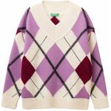 UNITED COLORS OF BENETTON Trui  orchidee / bessen / zwart / wolwit