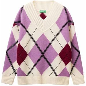 UNITED COLORS OF BENETTON Trui  orchidee / bessen / zwart / wolwit