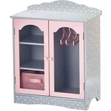 Teamson Kids Garderobe met 3 Hangers Voor 18"" Poppen - Accessoires Voor Poppen - Kinderspeelgoed - Roze/Grijs