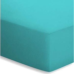 Schlafgut Jersey Mako-hoeslaken Aloë Vera in 49 kleuren en 4 maten verkrijgbaar, 50041, katoen, turquoise, 60 x 120 cm