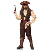 Mask Paradise Halloween herenkostuum Captain of the Caribbean uit PES in de kleur bruin-beige, maat: XL, 80112-116-027