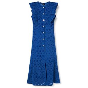 Pinko Ammirabile jurk van katoen, borduurwerk voor dames, G00_blauw surf op het web, 42 NL