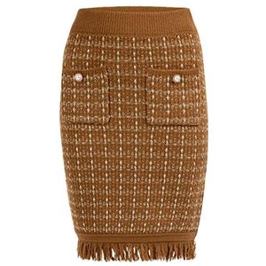 caneva Gebreide rok voor dames, bruin, XS-S