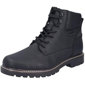 Rieker - Veterboots - Zwart - Glad Leer - Blokhak