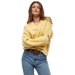 Peppercorn Dames Penelope V-hals Pullover Sweater, Lichtgeel gemêleerd, XL