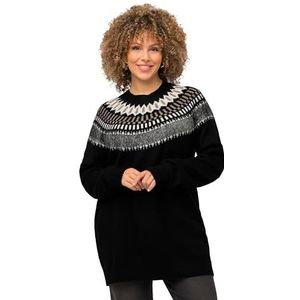 Ulla Popken Grote maten grote maten plus size Noorse trui, ronde hals, lange mouwen, zacht fijn gebreid