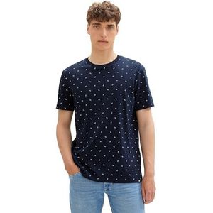 TOM TAILOR Denim Heren T-shirt, 36101 - Navy Mini Geometrische Print, S