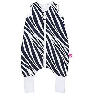 Mother hood Motherhood Babyslaapzak van katoen met pijpjes gevoerd - knuffelige babyslaapzak Öko Tex Standard TOG 2, maat: 1,5-2,5 jaar, zebra donkerblauw