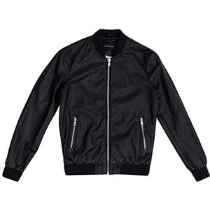 Gianni Lupo GL9523 jas in lederlook, zwart, M voor heren, Zwart, S-XXL