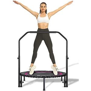 Darchen 200 kg mini-trampoline voor volwassenen, indoor kleine rebounder oefentrampoline voor workout fitness voor stille en veilig gedempte springen, [100 cm] (550FHB-rozerood)