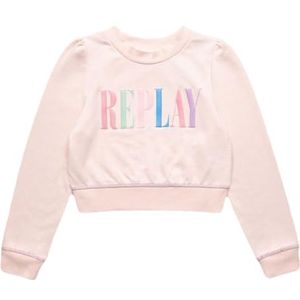 Replay Sweatshirt voor meisjes van katoenmix, 718 Lichtroze, 8 Jaren
