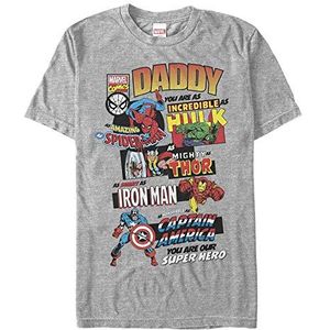 Marvel Unisex Avengers Classic Ultimate Dad Organic Short Sleeve T-Shirt, Melange Grey, S, grijs (melange grey), S