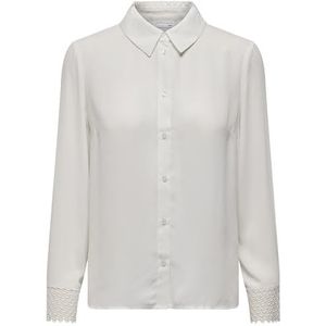 OPMTRINE LS LACE WVN Shirt, cloud dancer, M