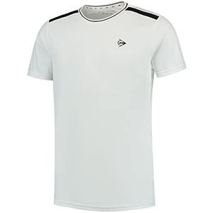 Dunlop Men's Club Mens Crew Tee Tennis Shirt, wit/zwart, L, wit/zwart, L