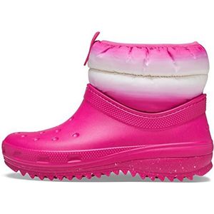 Crocs Klassieke Neo Puff Shorty Boot voor dames W Snow, Candy Roze Stucwerk, 37/38 EU