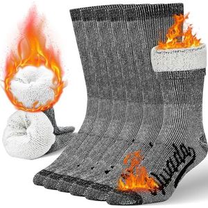 Alvada 3 paar wandelsokken van 80% merinowol voor dames en heren, warme thermische sokken voor de winter