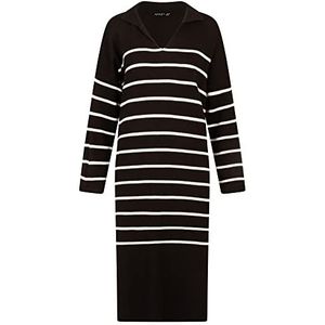 ApartFashion Apart maxi-jurk voor dames, van knuffelzachte gebreide jurk, zwart-wit, 40