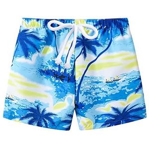 Little Hand Sneldrogende strandshorts voor jongens, Blauw 3, 5-6 Jaren