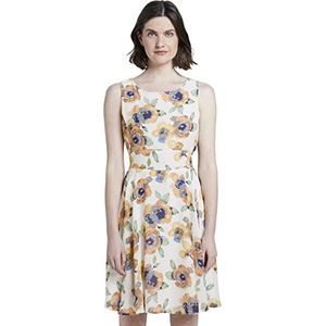 TOM TAILOR Dames Mouwloze chiffonjurk 1018643, 23692 - Offwhite Floral Design, 42