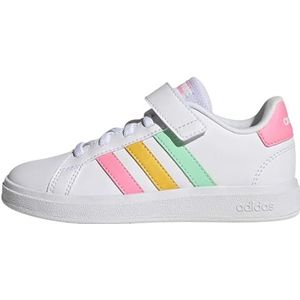 adidas Grand Court 2.0 El K Sneaker jongens ,Ftwr White Pulse Mint Beam Pink, 38 2/3 EU