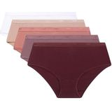 Dim Les Pockets EcoDim Soft Touch boxershorts voor dames, 5 stuks, robijn/paars/roze/nieuwe huid/wit, L