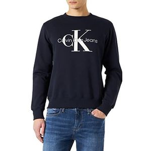 Calvin Klein Jeans Heren Core Monogram Crewneck Pullover Trui, Night Sky, XS