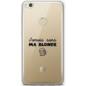 Zokko Beschermhoes voor Huawei P9 Lite 2017 Jamais zonder Mijn Blonde – zacht transparant inkt zwart