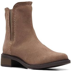 Clarks Maye Zip Fashion Boot voor dames, Pebble Suede, 36 EU