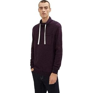 TOM TAILOR Uomini Snood gebreide trui met borstzak 1033654, 30968 - Navy Red Structure, L