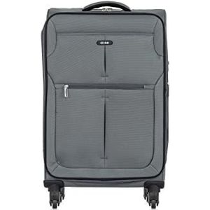 Ochnik Koffer | Softcase | Materiaal: Nylon | Model: WALNY-0030 | Hoge kwaliteit, grijs, Medium, Koffer