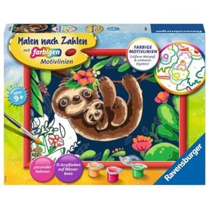 Ravensburger Verlag GmbH Ravensburger Malen nach Zahlen 28698 - Schattige luiaards - kinderen vanaf 9 jaar