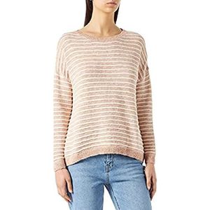 Mavi Dames Stripe Sweater Pullover, Rose Dust Antiek Wit Gestreept, XL