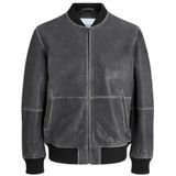 Jack & Jones - JJECHARGE LEATHER BOMBER SN - Leren Jack - Zwart