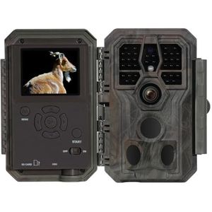 GardePro A5 Wildcamera 64MP 1296P H.264 video, wildcamera met bewegingsmelder, nachtzicht tot 30 m, No-Glow infrarood wilddierencamera, outdoor, waterdicht, diercamera