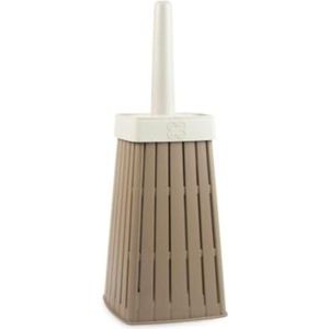 Ecoplast | Toiletborstel Doga, wc-borstel van gerecycled kunststof, cappuccino, 14,3 x 14,3 x 39 cm, gemaakt in Italië
