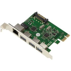 KALEA-INFORMATIQUE - PCIe x1-controllerkaart - 3 USB3-poorten - 1 Gigabit LAN-ethernetpoort