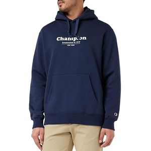 Champion Legacy Athletics-Poly-Fleece Full Zip Sweatshirt met capuchon voor heren, Blu Marittimo, M