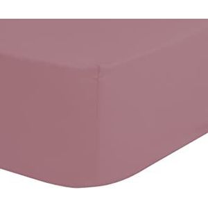 Hoeslaken, 180 x 220 cm, katoensatijn, stoffig roze