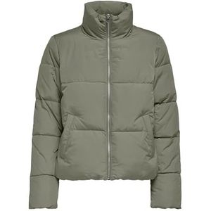 JdY Dames JDYNEWERICA Short Padded Jacket OTW NOOS gewatteerde jas, Vetiver/Detail: Silver Zipper, XXL, Vetiver/Detail: zilveren rits, XXL