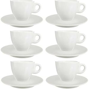Set van 6 koffiekopjes, porselein, wit, uit de collectie VESSIA