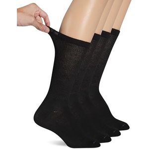 Dr. Scholl's Women's Guaranteed Comfort Diabetic and Circulatory crew 4 Pack Socks,Black, 4-10