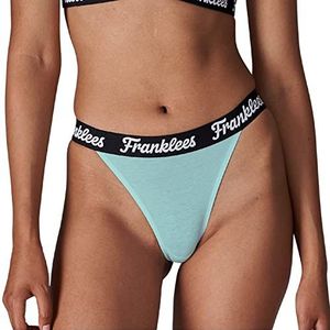 Franklees Tanga-ondergoed voor dames, superzacht, ademend katoen, grappige prints, passend damesondergoed, comfortabele slipjes, passend ondergoed voor koppels, Munt, XL
