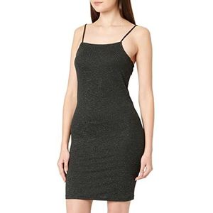 VERO MODA Vmkanna Singlet Mini Dress JRS jurk voor dames, Zwart/Detail: zilver Lurex, L