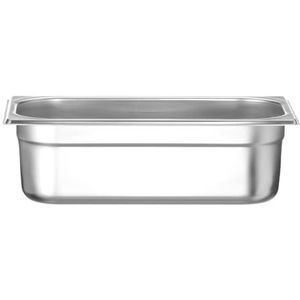 HENDI Gastronorm container, temperatuurbestendig van -40° tot 300°C, geschikt voor ovens, bain marie, koelkasten en vriezers, chafing dishes, 2.5L, GN 1/3, 325x176x(H)65mm, roestvast staal
