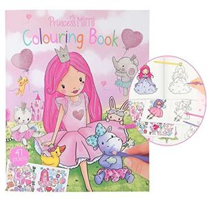 Depesche 12016 Princess Mimi - Kleurboek met 24 pagina's om in te kleuren en tal van schattige prinsessen- en dierenmotieven te maken, kleurboekje met ontwerpsuggesties en een stickervel, Veelkleurig